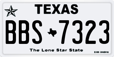 TX license plate BBS7323