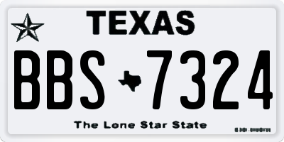 TX license plate BBS7324