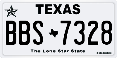 TX license plate BBS7328
