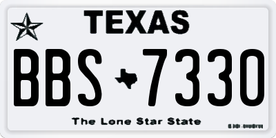 TX license plate BBS7330