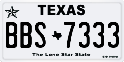 TX license plate BBS7333