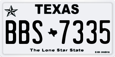 TX license plate BBS7335