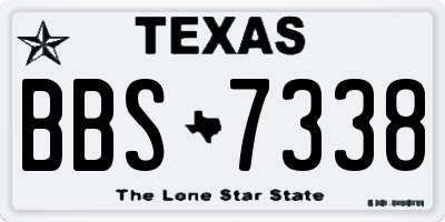 TX license plate BBS7338