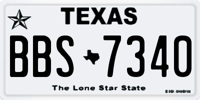 TX license plate BBS7340