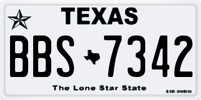 TX license plate BBS7342
