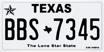 TX license plate BBS7345