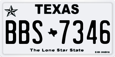 TX license plate BBS7346