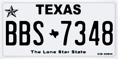 TX license plate BBS7348
