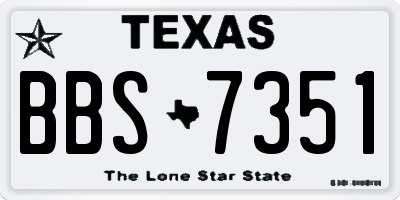 TX license plate BBS7351