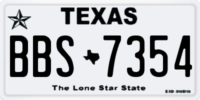 TX license plate BBS7354