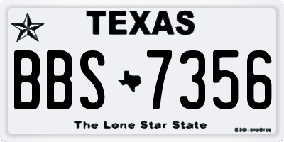 TX license plate BBS7356