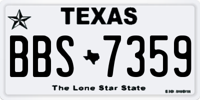 TX license plate BBS7359