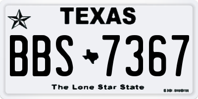 TX license plate BBS7367