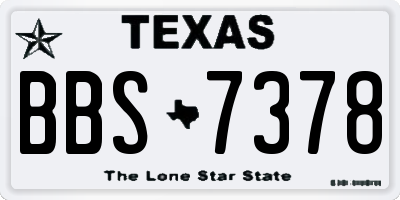 TX license plate BBS7378