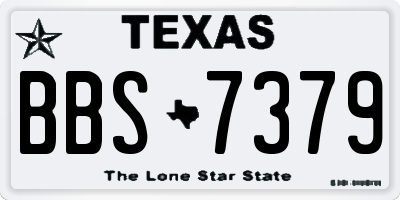 TX license plate BBS7379