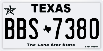 TX license plate BBS7380