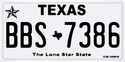 TX license plate BBS7386