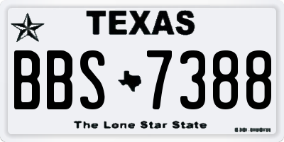 TX license plate BBS7388