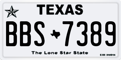 TX license plate BBS7389