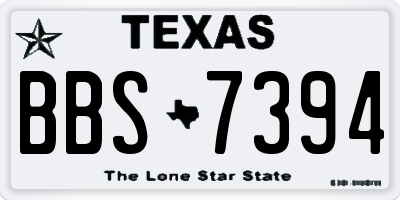 TX license plate BBS7394