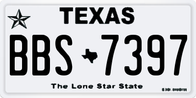 TX license plate BBS7397