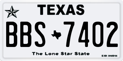 TX license plate BBS7402