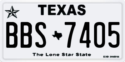 TX license plate BBS7405