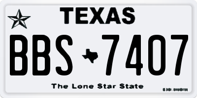TX license plate BBS7407