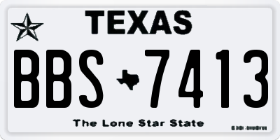 TX license plate BBS7413