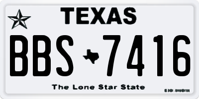 TX license plate BBS7416
