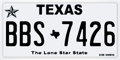 TX license plate BBS7426