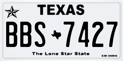TX license plate BBS7427