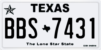 TX license plate BBS7431