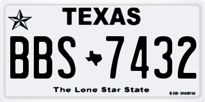 TX license plate BBS7432