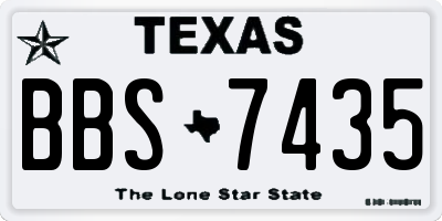 TX license plate BBS7435