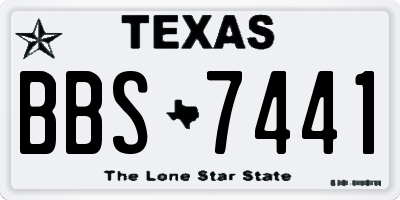 TX license plate BBS7441