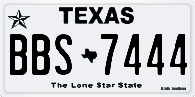 TX license plate BBS7444