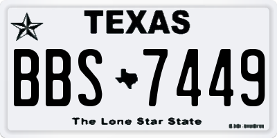 TX license plate BBS7449