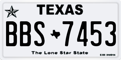 TX license plate BBS7453