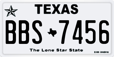 TX license plate BBS7456