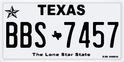 TX license plate BBS7457
