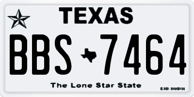 TX license plate BBS7464