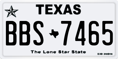TX license plate BBS7465