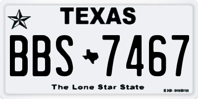 TX license plate BBS7467