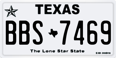 TX license plate BBS7469