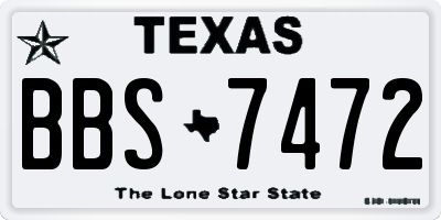 TX license plate BBS7472