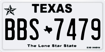 TX license plate BBS7479