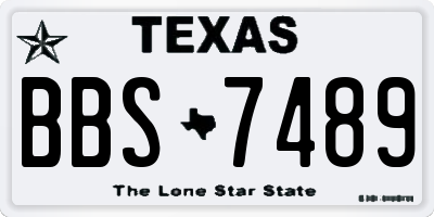 TX license plate BBS7489