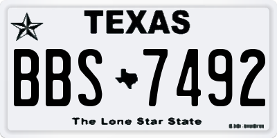 TX license plate BBS7492