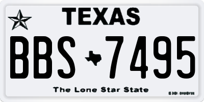 TX license plate BBS7495